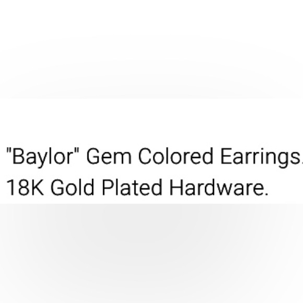 18K Gold Plated Crystal Earrings - Baylor - Clear Colorless Gem Jewelry - Picture 3 of 3